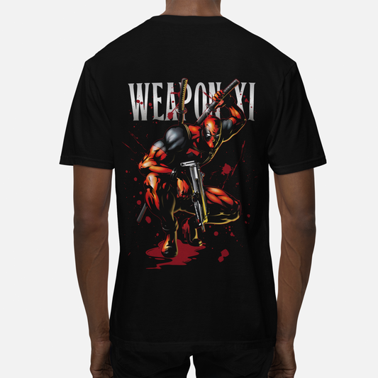 Men's Black Weapon XI Graphic Printed Oversized T-shirt