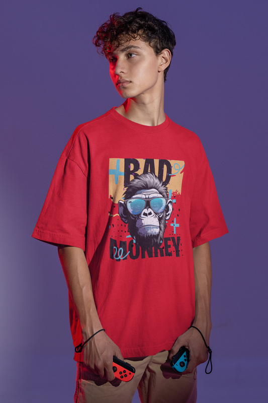 Mens Bad Monkey Red Relaxed T-Shirt
